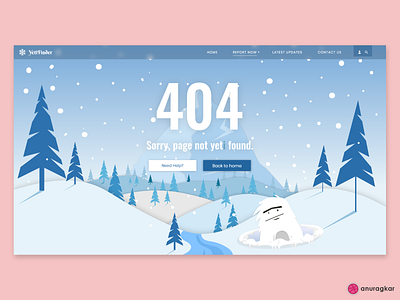 Creative 404 Error Page- Webpage Design 404 error 404 page abstract adobe xd app appdesign bigfoot creative design design error 404 figmadesign illustration interactiondesign minimal sketch uiux vector webdesign website design yeti