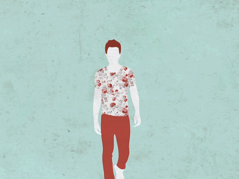 Real men wear floral animation design floral illustration illustrator mograph motion graphics rotoscope walk cycle wip