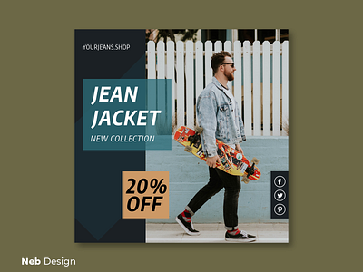 jean shopping instagram post design graphic design instagram instagram post jean jacket neb design post design shopping social media design ui web design