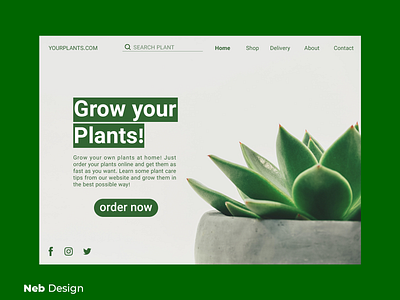 plant web design green graphic design green neb design nebula plant social media design ui uidesign web design website