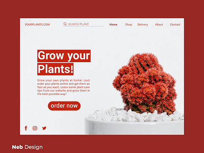 plant web design red graphic design neb design nebula plant red social media design ui ui design web design website