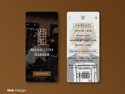 Barber application UI design