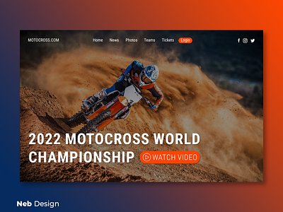 Motocross web design blue championship graphic design motocross neb design nebula orange ui ui design web design website