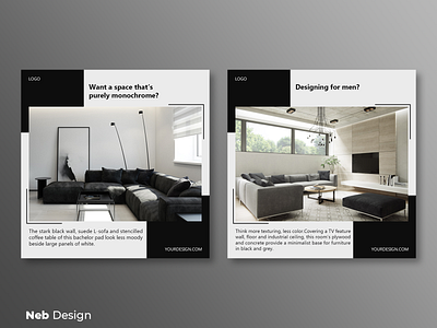 Modern living room instagram post design