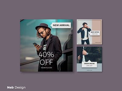 Men's fashion instagram post design