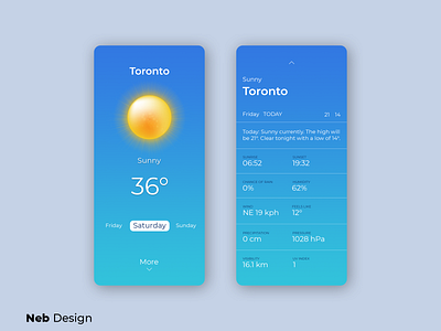 Weather application UI design app ui application blue cloud mobile ui neb design sky skype sun ui ui design uiux weather