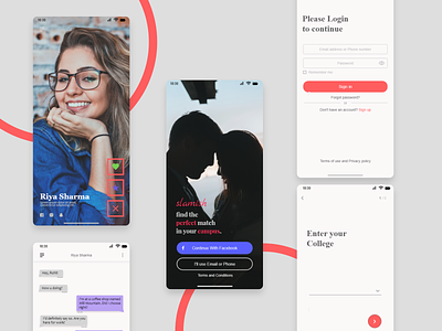 Slamish - Dating App chat dating minimal mobile ui