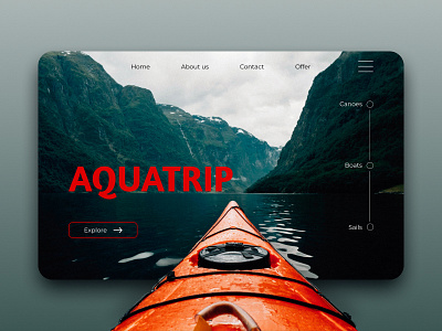 Dribbble Shot HD 1 5 landingpage mountains photography river travel traveling ui web webdesign website