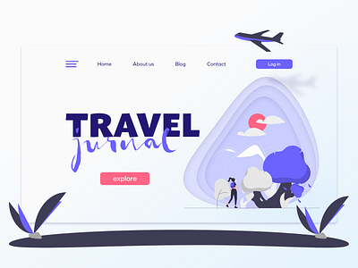 Travel Jurnal adobe xd design flat minimal onepage travel ui web