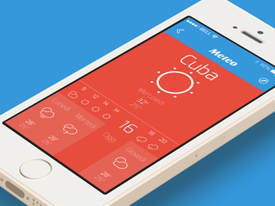 Cuba 4U App Concept - IOS - Meteo Page app apple design flat fresh icon ios7 iphone minimal mobile redesign simple
