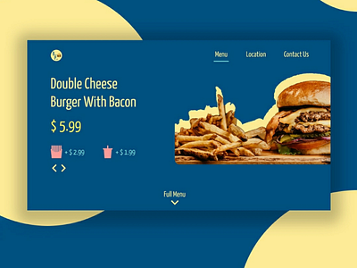 Burger Place Menu restaurant ui web design menu