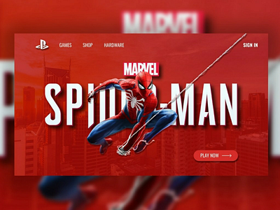 Play Station Website Spider Man Edition spider man ui web design