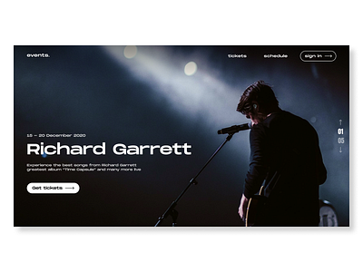 Concert Events Web Design ui web design
