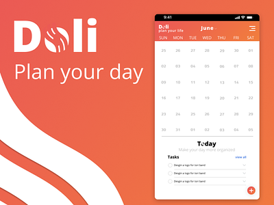 Calendar app - Doly app design flat minimal ui ux web