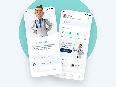Medical Mobile App app design doctor flat graphic design medical minimal mobile ui ux