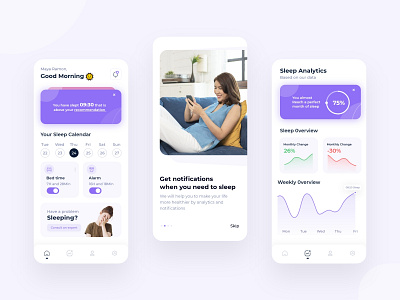 Sleep Tracking app concept analytics app challenge concept design mobile reminder sleep ui ux