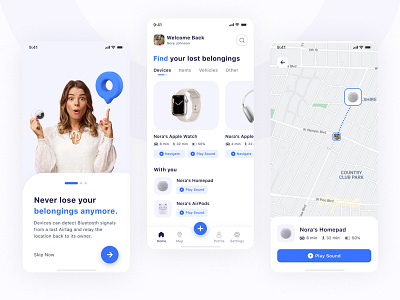 Device Locator App app device find ios location locator map mobile app onboarding track ui ux
