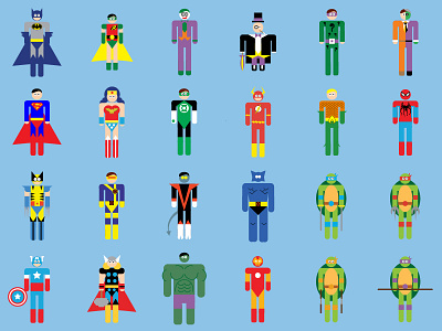 flat superheroes