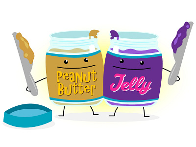 pb&j flat flat illustration illustrator jelly pbj peanut butter vector