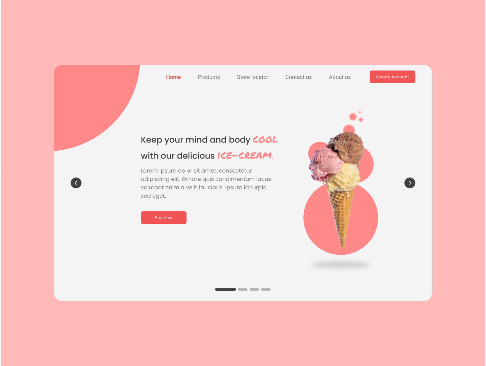 Ice-cream website landing page by Unnat Bhatnagar on Dribbble