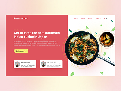 Website for Indian restaurant design ui ux