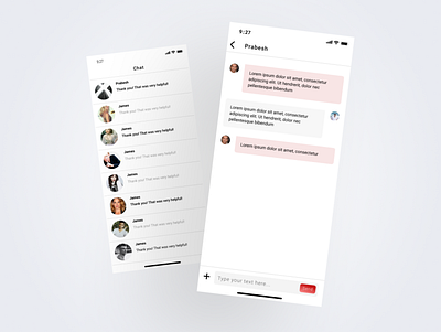 UI design for Chat Application application chat application design mobile application ui ux