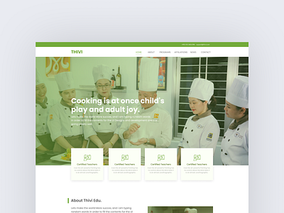 Home page for THIVI Education branding design ui ux website