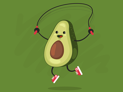 Avocado avocado character funny jumping