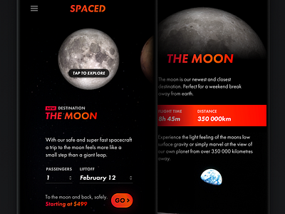 SPACED Challenge Final Submission app iphone space spaced spacedchallenge ui ux