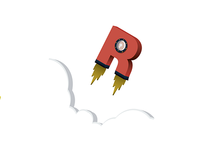 R stands for Rocket adobe design illustration illustrator rocket type typography