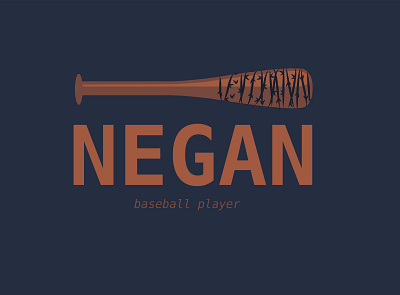 Negan art branding design icon illustration illustrator logo minimal negan netflix thewalkingdead