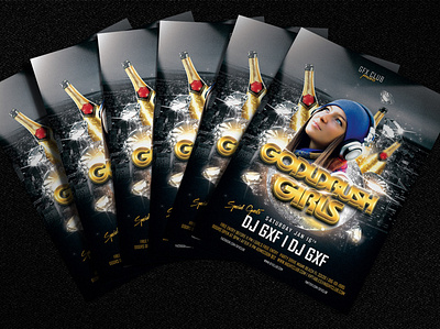 GOLDRUSH branding design dj flyer flyers party flyer