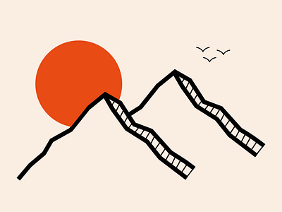 Sunset animation art design flat illustration illustrator minimal sunset type vector