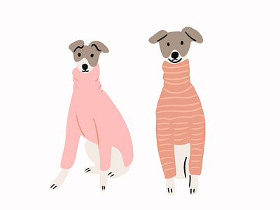 Sweater weather 🧶🎄 dogs illustrator procreate sweaters sweaterweather