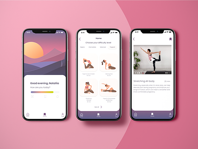 Yoga mobile app design figma illustrator meditate meditate app mobile app procreate sketch stile uidesing uxdesign yoga yoga app yoga mobile yogaapp yogaclothes
