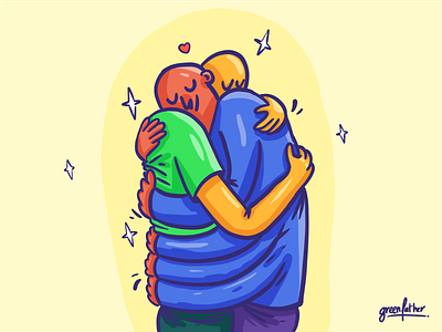 1000 hugs covid hug illustraton love procreate