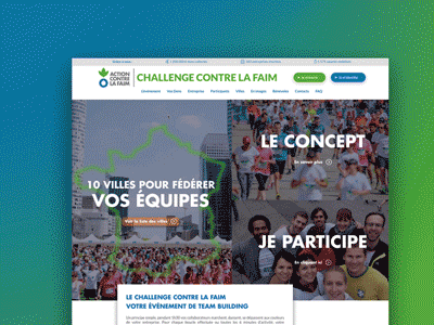 Challenge Contre la Faim acf animation design gif homepage redesign ui ux web webdesign