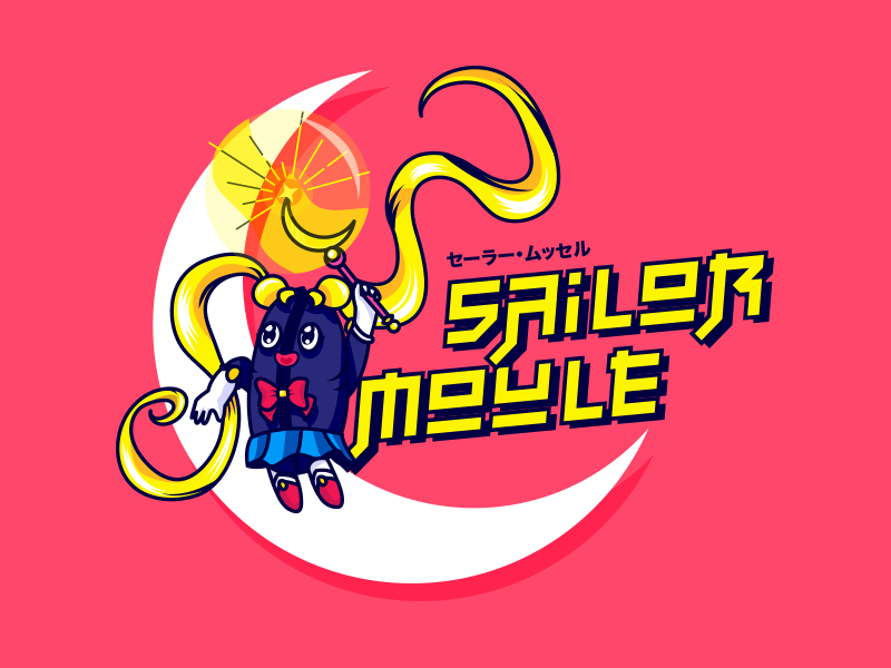 Sailor Moule cute illustration japanim mussel retro sailor moon sweet vector