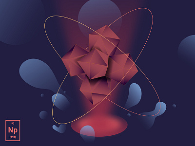 Neptunium chemistry crystallization liquid molecule neptunium science vector