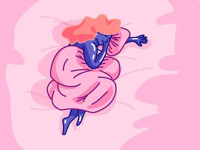 January 2019 bed illustration music pillow playlist redhead sleep vector