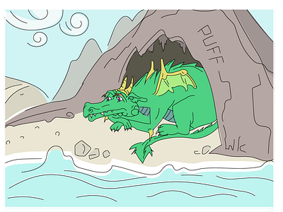 Puff-The Magic Dragon dragon green illustrate