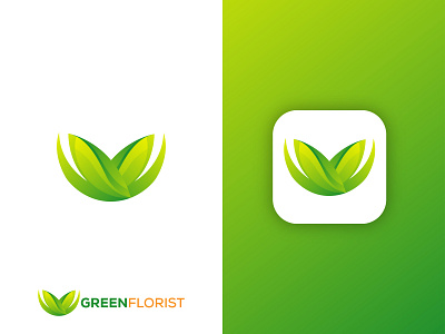 Green Florist logo 3d logo abstract logo app logo art brand identity branding colorful logo floral logo gradient logo graphic design green logo illustration logo logo business logo design logo designer modern logo ui