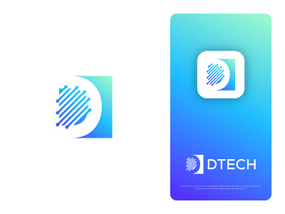 D Tech Logo app logo brand identity branding colorful logo company logo d letter design flat logo gradient graphic design illustration logo logo design logos modern logo tech technology ui vector