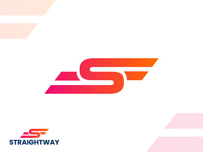 Straightway Trucking Logo brand identity branding branding agency colorful logo design gradient logo graphic design illustration lettermark logo logo logo design logo trends modern logo s s letter trucking logo ui vector