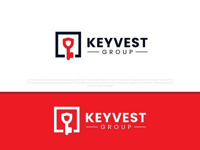 Keyvest Group Logo brand identity branding consulting logo design financial logo graphic design illustration invest logo key lock key logo logo logo design red security ui vector