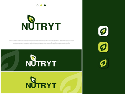 Nutryt logo 3d app logo brand identity branding design graphic design green herbal logo illustration leaf leaf logo logo logo design modern logo nature logo ui vector