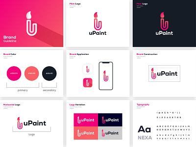 Upaint Brand Guideline app logo bran book brand design brand guideline brand identity brand style guide branding corporate identity design graphic design identity logo logo design logomark logotype modern logo ui unique logo