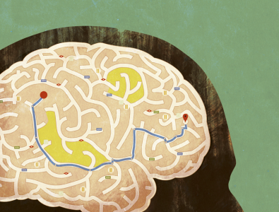 GPS brain design illustration magazine