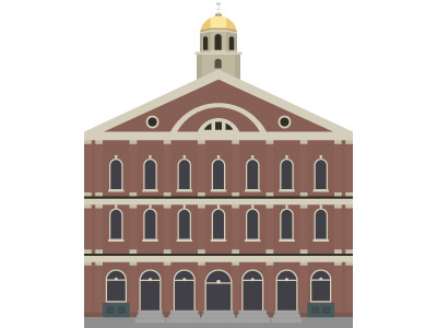 Faneuil Hall boston buildings illustration