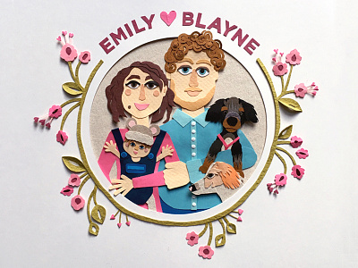 Baby Announcement announcement baby cut paper dogs family portrait self portrait